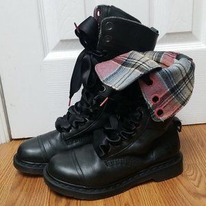 RARE Dr Martens 1914 Triumph Foldover Plaid boots